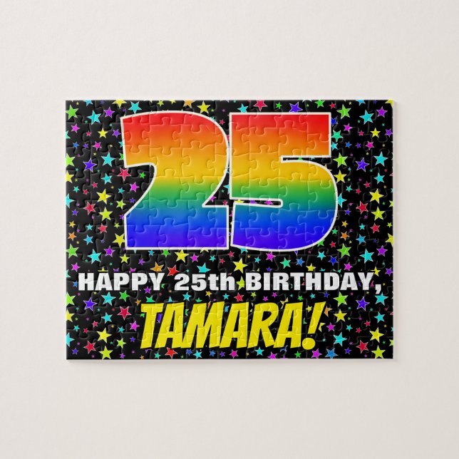 Puzzle 25e anniversaire — Amusant, Colorful Star Motif de (Horizontal)