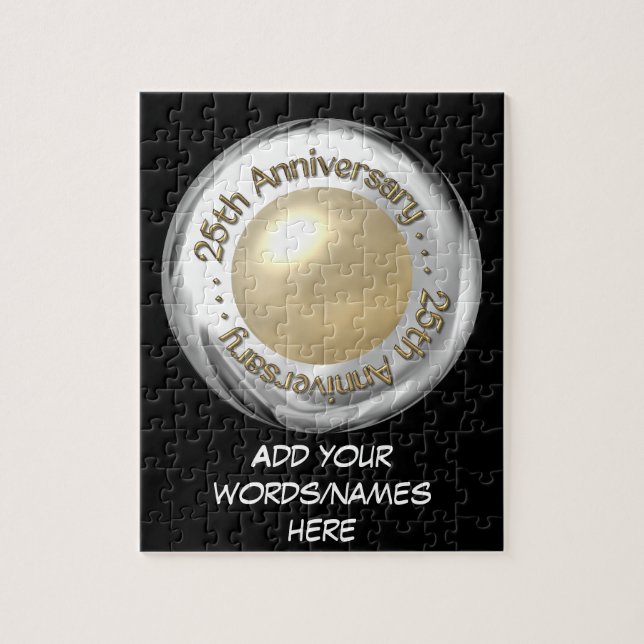Puzzle 25ème Anniversaire ("argent" et "perle" "à trois (Vertical)