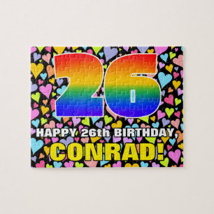 Puzzle 26e anniversaire — Formes de coeur amusantes et ai
