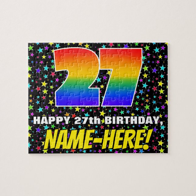 Puzzle 27e anniversaire — Amusant, Colorful Star Motif de (Horizontal)