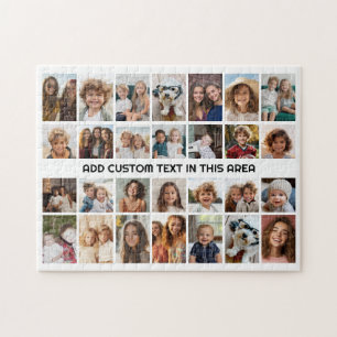 Puzzle 28 Grille de collage photo - 1 zone de texte