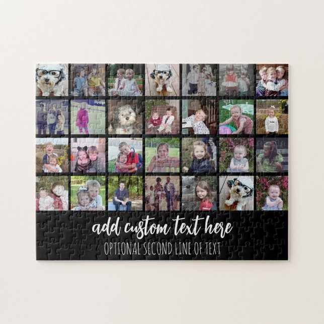 Puzzle 28 Grille de collage photo - 2 Zones de texte - no (Horizontal)