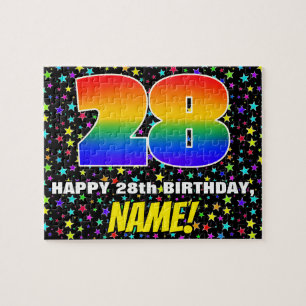 Puzzle 28e anniversaire — Amusant, Colorful Star Motif de