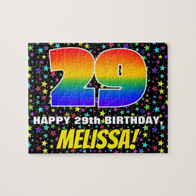 Puzzle 29e anniversaire — Amusant, Colorful Star Motif de (Horizontal)