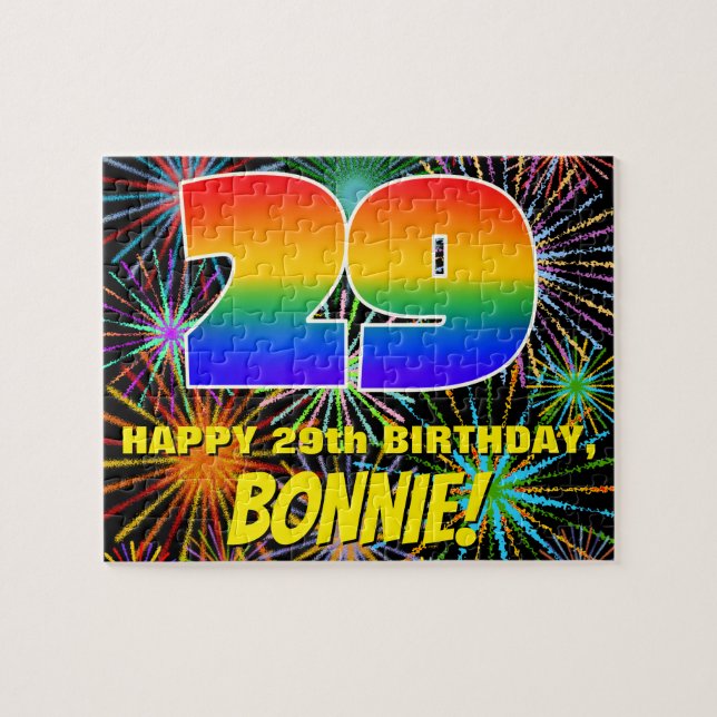 Puzzle 29e anniversaire : Feu d'artifice festif amusant e (Horizontal)