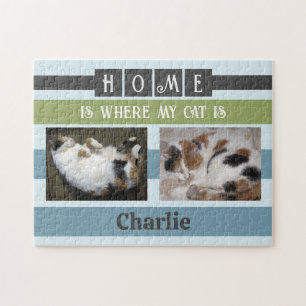 Puzzle 2 photo maison est chat ou chien ajouter nom gris