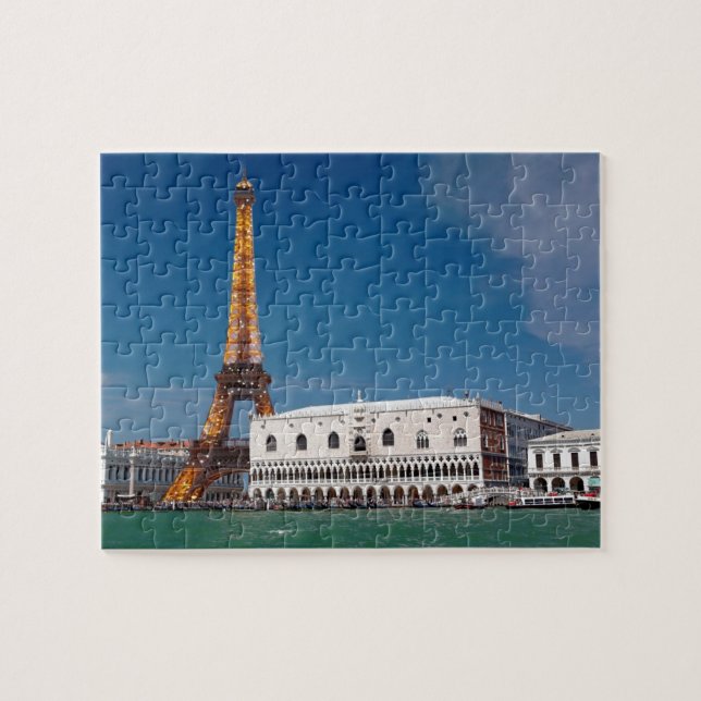 Puzzle 2 pour 1 Venise et Paris - Mixte up World (Horizontal)