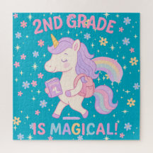 2e année est magique Retour à l'école Unicorn