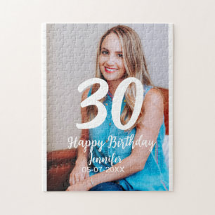 Puzzle 30e anniversaire ajouter nom date année photo blan
