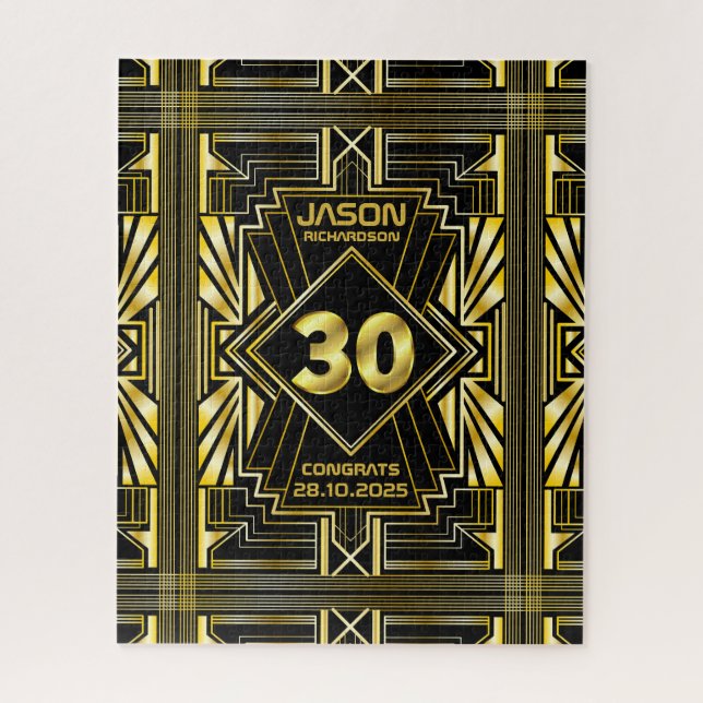 Puzzle 30e anniversaire Art Déco Gold Black Great Gatsby (Vertical)