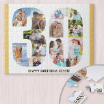 Puzzle 30e anniversaire Collage photo Neutre Numéro 30<br><div class="desc">Créez votre propre puzzle photo pour un cadeau unique de 30e anniversaire. Avec 14 photos personnalisées, le puzzle photo a une bordure jaune muette. Il peut être personnalisé avec un nom et/ou un message court, écrit dans la typographie moderne en bronze. Le collage photo numéro 30 a une variété de...</div>