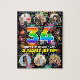 Puzzle 34e anniversaire : Arc en ciel amusant #, Nom pers