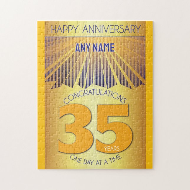 Puzzle 35 ans | Cadeau personnalisé d'anniversaire de 12  (Vertical)