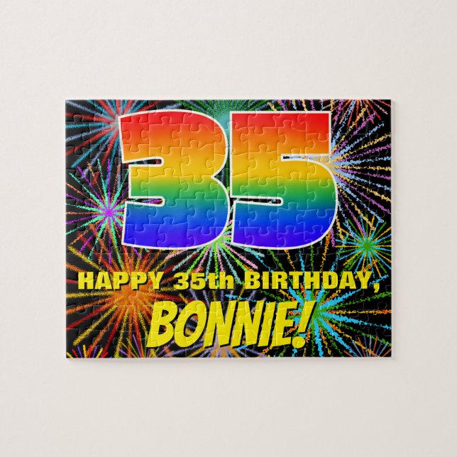 Puzzle 35e anniversaire : Feu d'artifice festif amusant e (Horizontal)