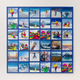 Puzzle 36 Grille de Collage de Photos Bleu Foncé