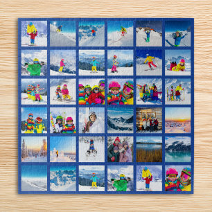 Puzzle 36 Grille de Collage de Photos Bleu Foncé