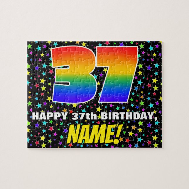 Puzzle 37e anniversaire — Amusant, Motif de terrain étoil (Horizontal)