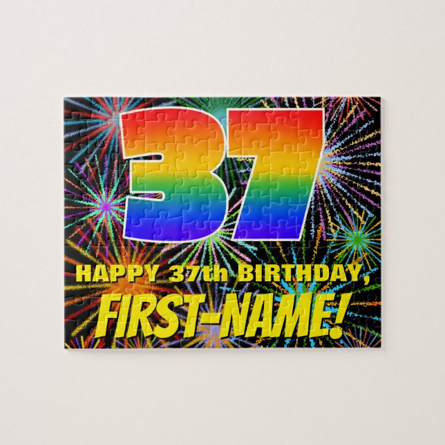 Puzzle 37e anniversaire : Feu d'artifice festif amusant e (Horizontal)