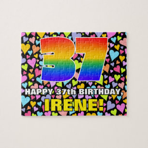 Puzzle 37e anniversaire — Formes de coeur amusantes et ai