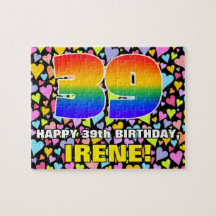 Puzzle 39e anniversaire — Formes de coeur amusantes et ai