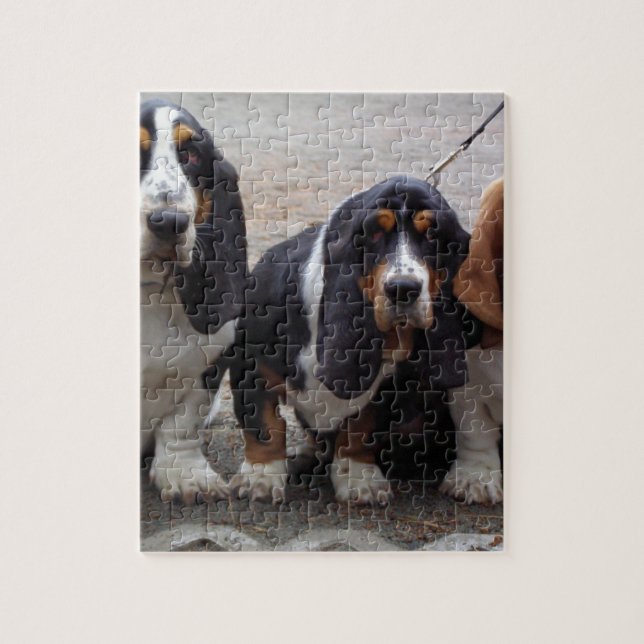 Puzzle 3 chiots basset hound (Vertical)