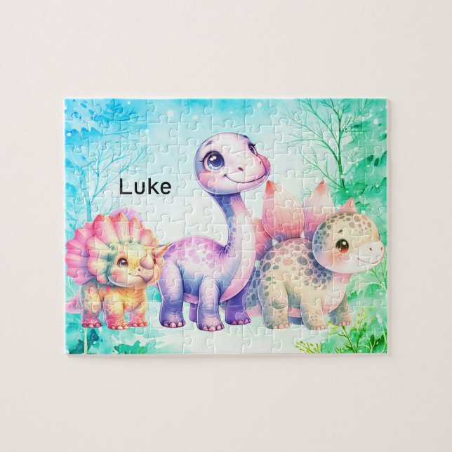 Puzzle 3 dinosaures différents (Horizontal)