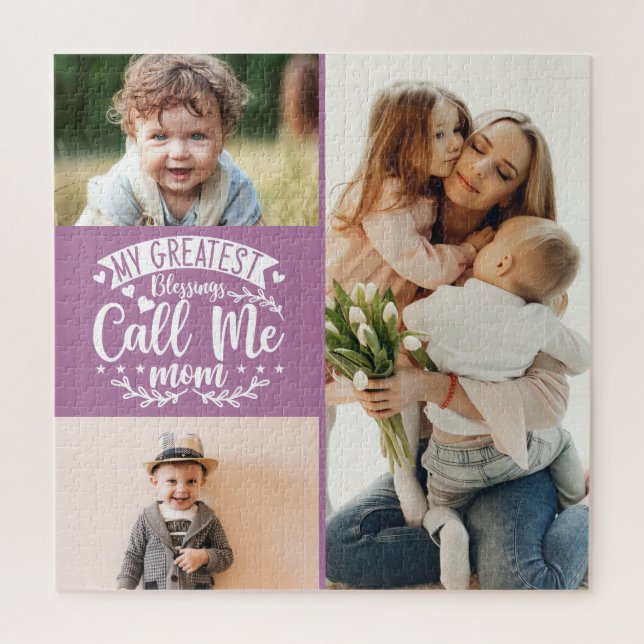 Puzzle 3 photo famille collage maman gardien mère jour (Vertical)