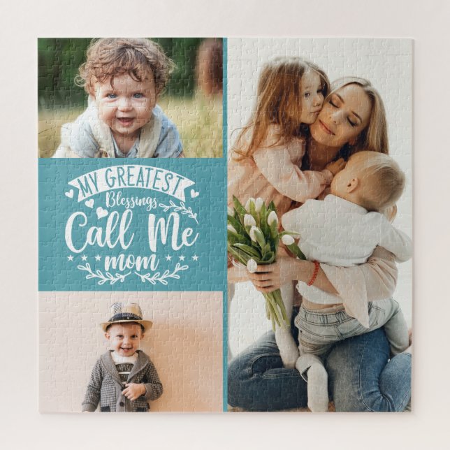 Puzzle 3 photo famille collage maman gardien mère jour j (Vertical)