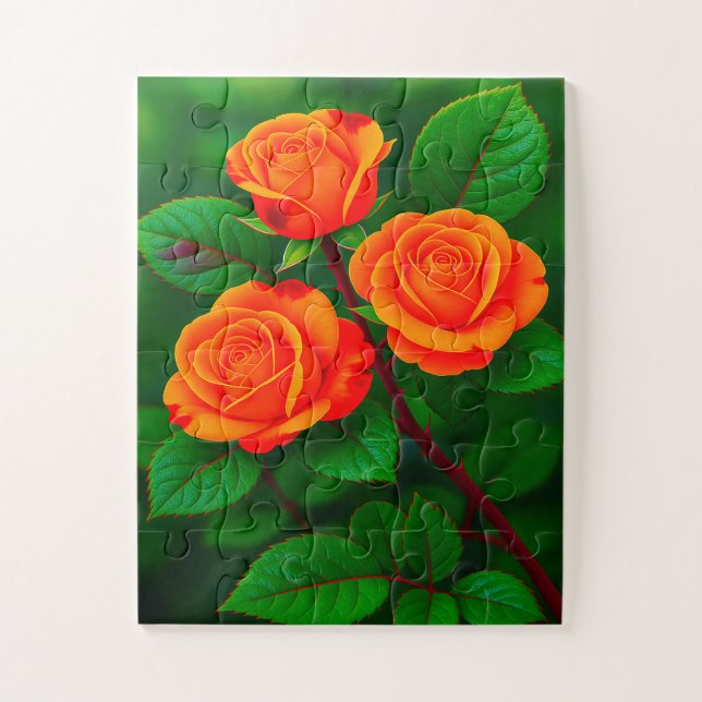Puzzle 3 Roses orange (Vertical)