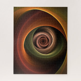 Puzzle 3D Spiral Abstract Warm Colors Modern Fractal Art