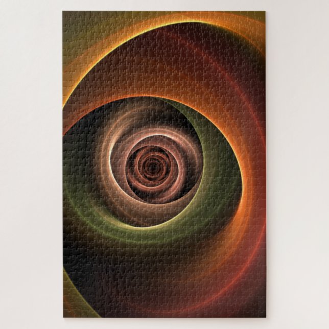 Puzzle 3D Spirale Abstraite couleurs chaudes Art fractal  (Vertical)