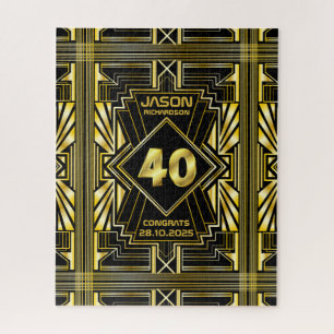 Puzzle 40e anniversaire Art Déco Gold Black Great Gatsby