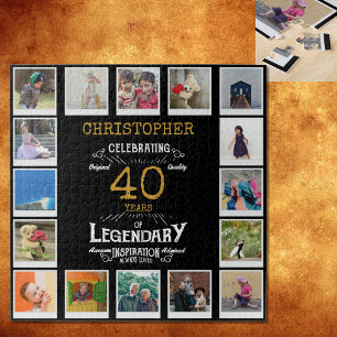 Puzzle 40e anniversaire Black Gold Photo Collage