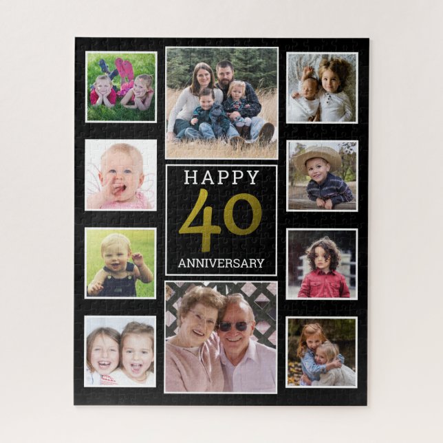 Puzzle 40e anniversaire du Mariage de Ruby 10 photo Colla (Vertical)