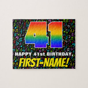 Puzzle 41e anniversaire — Symboles de musique amusants et