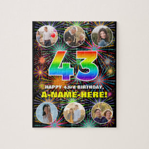 Puzzle 43e anniversaire : Arc en ciel amusant #, Nom pers