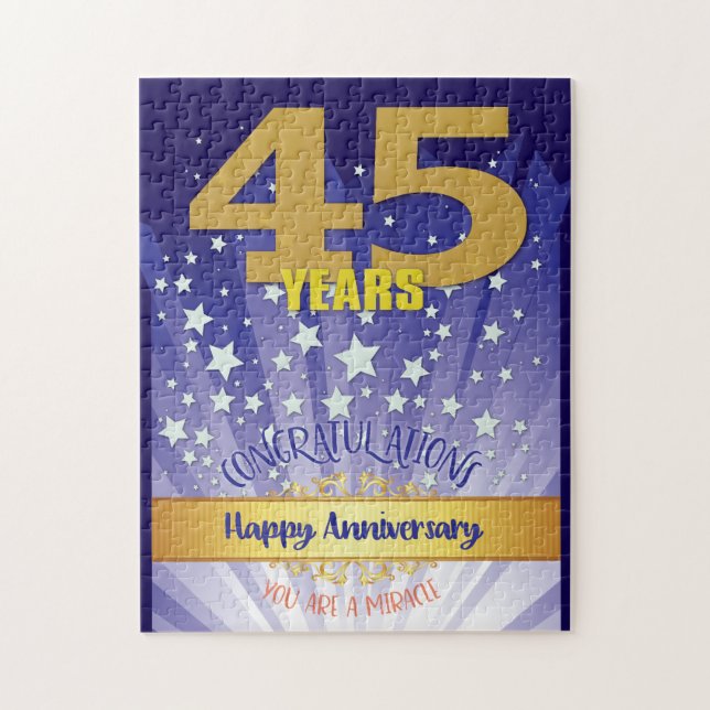 Puzzle 45 Anniversaire de la reprise Numéros Gras (Vertical)