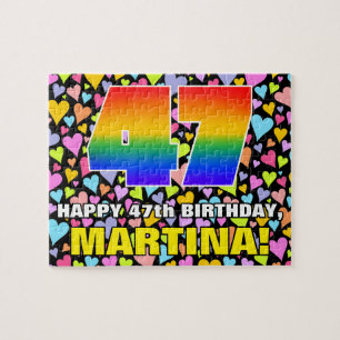 Puzzle 47e anniversaire — Formes de coeur amusantes et ai