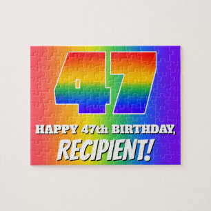 Puzzle 47e Anniversaire — Motif arc-en-ciel multicolore “