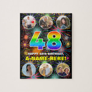 Puzzle 48e Anniversaire : Amusant arc-en-ciel #, Nom pers