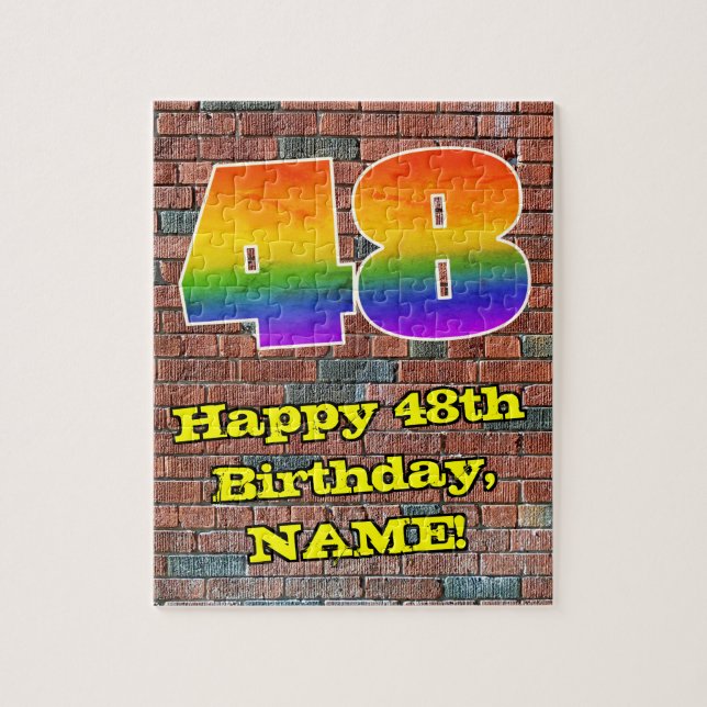 Puzzle 48e anniversaire : Arc-en-ciel amusant inspiré par (Vertical)
