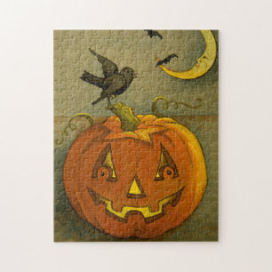 Puzzle 4923, casse-tête Jack-o-Lantern, Crows & Moon