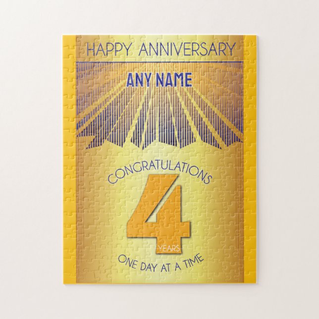 Puzzle 4 ans | AA Cadeau personnalisé d'anniversaire de 1 (Vertical)