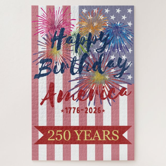 Puzzle 4th of July Happy Birthday America USA 250th (Vertical)