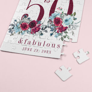 Puzzle 50 et fabuleux cadeau d'anniversaire floral bordea