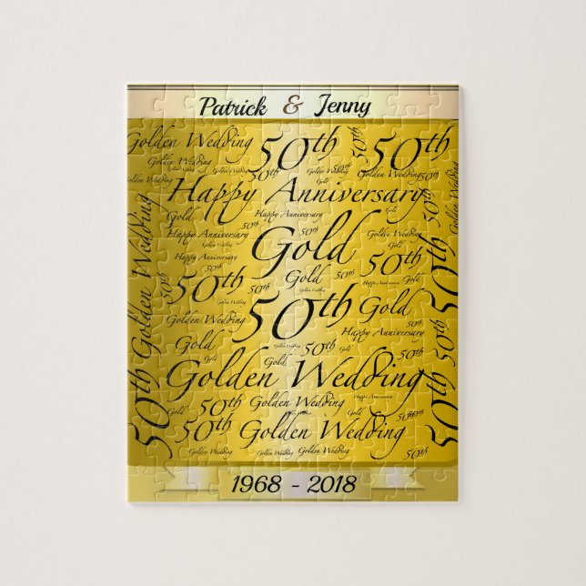 Puzzle 50e anniversaire de Mariage personnalisé (Vertical)