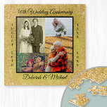Puzzle 50th Wedding Anniversary Gold Personalized Photo<br><div class="desc">Create your own unique photo puzzle for a 50th Wedding Anniversary gift. This elegant, modern design is gold and black with a glitter and textured effect. The photo template is set up ready for you to add 4 of your favorite photos from the last 50 years. Your photos are set...</div>