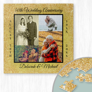 Puzzle 50th Wedding Anniversary Gold Personalized Photo