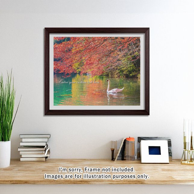Puzzle [520] Autumn Pond – Swan Gliding Through Colors (An image of a puzzle displayed in a bright and open room. // 明るく風通しの良い部屋を飾ったときののイメージ)