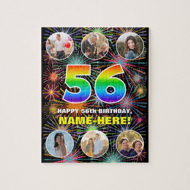 Puzzle 56e anniversaire : Arc en ciel amusant #, Nom pers (Vertical)